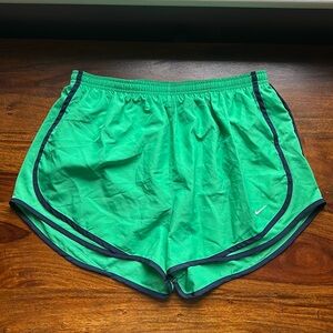 Nike Green and Blue Dri-FIT Tempo Mid-Rise Brief-Lined Running Shorts